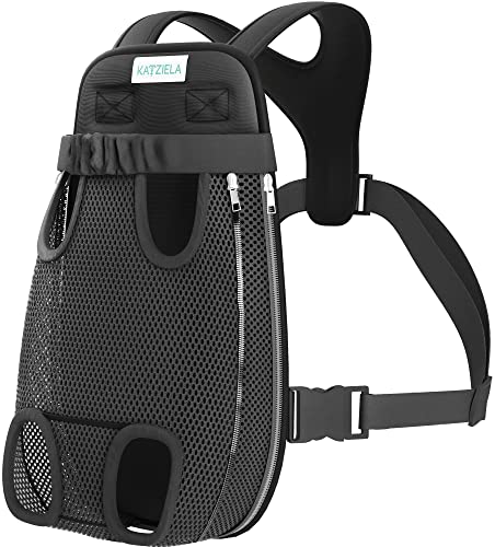 Dog Carrier Front Pack - Pet Cat and Dog Front Carrier - Puppy Backpack Carrier for Small Dogs - Harness and Carrying Holder Pouch for Travel, Hiking, Bike - Adjustable Leg Out Design (Medium) - color: Medium