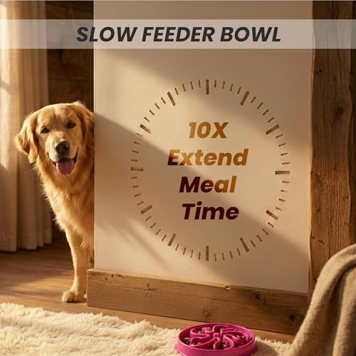 Slow Feeder Dog Bowl for Small, Medium & Large Dogs – Anti-Gulping Puzzle Maze Bowl, Non-Slip Slow Eating Dog Dish, Prevents Bloat & Improves Digestion, Interactive Pet Feeder (Pink, Small) - color: Pink, size: Small