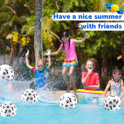 6 Pcs 12 Inch Inflatable Dog Paw Print Beach Balls for Kids Dog Pet Theme Birthday Party Favor Decorations Pool Toy PVC Beach Ball - style: Dog Paw