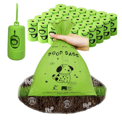 Biodegradable Dog Poop Bags, 450 Bags with Free Dispenser | ASTM D6400 & EN 13432 Compliant BPI Certified Poop Bags for Dogs, Unscented, Large, Earth Friendly Leakproof, Easy to Open - color: Green, size: 450 Count (Pack of 1)
