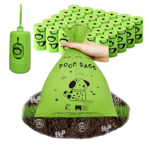 Biodegradable Dog Poop Bags, 450 Bags with Free Dispenser | ASTM D6400 & EN 13432 Compliant BPI Certified Poop Bags for Dogs, Unscented, Large, Earth Friendly Leakproof, Easy to Open - color: Green, size: 450 Count (Pack of 1)