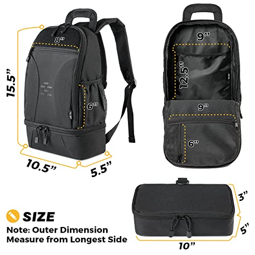 DBTAC Tactical Pet Backpack for Small Dogs & Cats - Compact Travel Bag with Insulated Pocket & 1x Detachable Food Container Included | Outdoor Hiking, Road Trip, Airplane Approved (Black) - color: Black