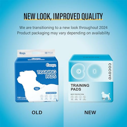 COCOYO Best Value Dog Training Pads | Dog Pee Pads | Super Absorbent Puppy Pads (17.5" x 23.5", 100 Count),Blue - size: 17.5" x 23.5"