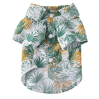 Tangpan Summer Pet Daisy Hawaiian Beach Plaid Print Shirts Clothes for Dog S05 White M - color: Z White, size: Medium