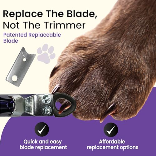Resco Candy Series Dog Nail Clippers for Large Dogs – USA-Made Professional Guillotine Pet Nail Trimmer with Replaceable Blade System - color: Candy Purple, size: Large