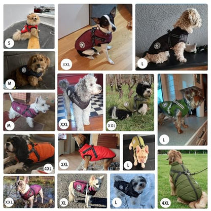 Aiboria Dog Jacket Coat Windproof Jackets Warm Pet Vest Fleece Dog Sweater Padded Vest with Chest Strap Harness Red XXL - color: Red, size: XX-Large