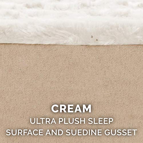 Furhaven Replacement Dog Bed Cover Ultra Plush Faux Fur & Suede Mattress, Machine Washable - Cream, Large - color: Cream, size: Large (Pack of 1)