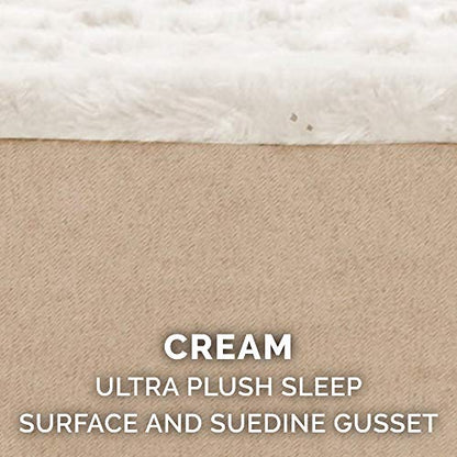 Furhaven Replacement Dog Bed Cover Ultra Plush Faux Fur & Suede Mattress, Machine Washable - Cream, Large - color: Cream, size: Large (Pack of 1)