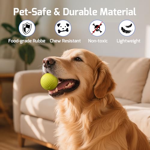 SNOYWEN Smart Interactive Dog Toy, Automatic Moving Bouncing Rolling Ball, Food-Grade Rubber Material IPX7 Waterproof Active Ball for Medium and Large Dogs (Yellow) - color: Yellow