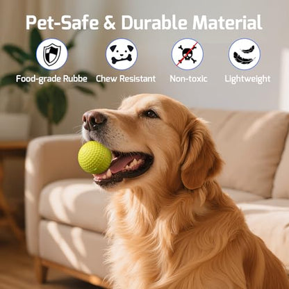 SNOYWEN Smart Interactive Dog Toy, Automatic Moving Bouncing Rolling Ball, Food-Grade Rubber Material IPX7 Waterproof Active Ball for Medium and Large Dogs (Yellow) - color: Yellow