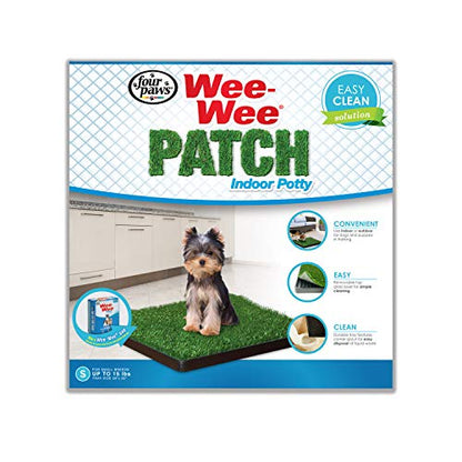 Four Paws Wee-Wee Premium Patch Indoor and Outdoor Pet Potty for Dogs l Dog Potty Training l Artificial Grass l Wee-Wee Patch - size: 20"L x 20"W, style: Patch