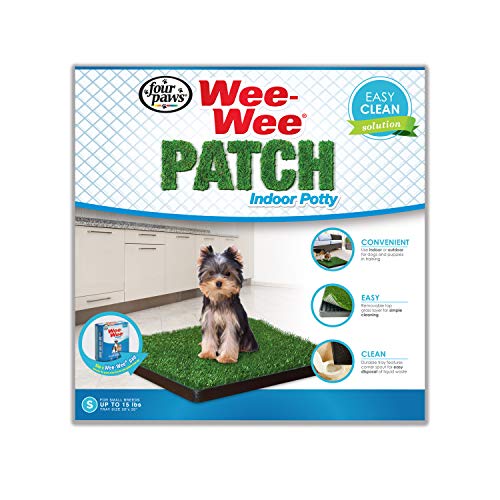 Four Paws Wee-Wee Premium Patch Indoor and Outdoor Pet Potty for Dogs l Dog Potty Training l Artificial Grass l Wee-Wee Patch - size: 20"L x 20"W, style: Patch