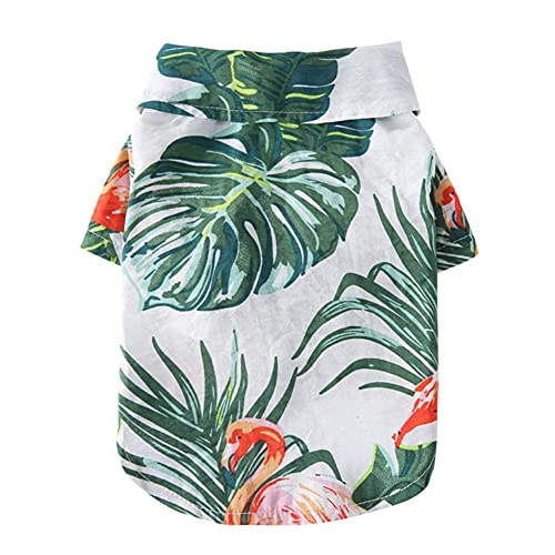 Tangpan Summer Pet Daisy Hawaiian Beach Plaid Print Shirts Clothes for Dog S09 White L - color: Y White, size: Large