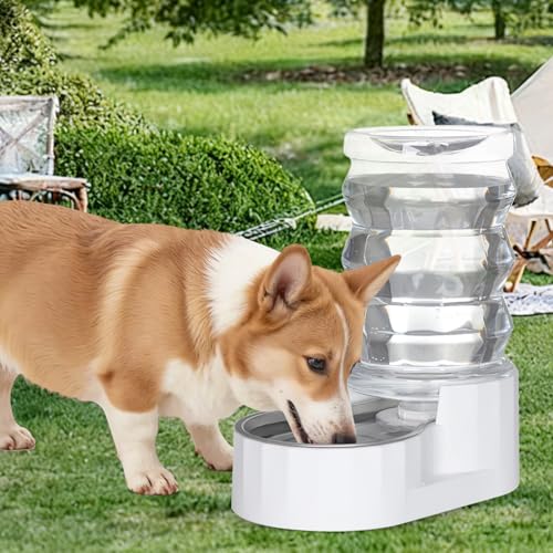 RIZZARI 6.5L 스테인리스 스틸 반려동물 물 디스펜서, 중력 자동 리필 | 스테인리스 스틸 그릇, 활성탄 필터, 이온 교환 수지, 중력 자동 리필, 고양이 및 소형견에게 이상적입니다 - color: 2-화이트., size: 6L