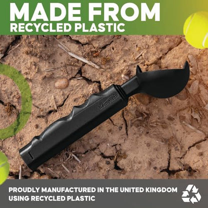 Kompact9 | Retractable Pocket-Sized Ball Launcher, Eco-Friendly & Portable Dog Fetch Toy, Made from Recycled Plastic, UK Designed, Fits Standard Tennis Balls Perfect Dog Exercise Equipment | Black