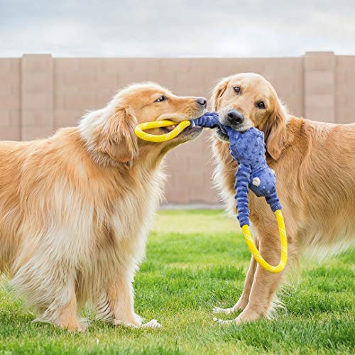 ZippyPaws RopeTugz - Durable Dog Pull Rope Toy, Interactive Tug of War for Large, Medium, & Small Dogs, Squeaky Pet Products to Keep Them Busy, Made with Heavy Duty Climbing Rope - Blue Monkey - color: Blue, size: 28 x 5 x 5 in