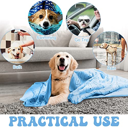 Peryiter 8 Pcs Dog Drying Towels Bulk 55'' x 28'' Pet Grooming Absorbent Microfiber Dog Bath Towels Quick Drying Puppy Bathing Towel for Small Medium Large Cats Pets Bathing Grooming(Blue) - color: Blue