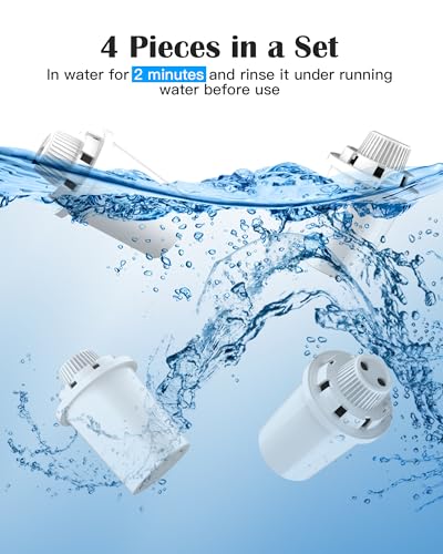 (4 Pack) Pet Water Fountain Filters Replacement, Filter Cartridge for lesotc Dog Water Fountain/Dog Water Bowl Dispenser, High-Efficiency & Safer & Cleaner Water