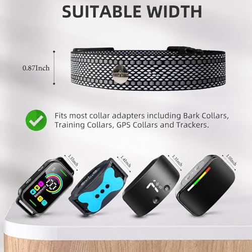 Collar Replacement Strap, Reflective Replacement Nylon Collar Strap Dog GPS Training Bark Receiver Collars, Durable Adjustable E Collar Straps for Small Medium Large Dogs，Black Reflective dots - color: Black Dot