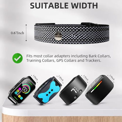 Collar Replacement Strap, Reflective Replacement Nylon Collar Strap Dog GPS Training Bark Receiver Collars, Durable Adjustable E Collar Straps for Small Medium Large Dogs，Black Reflective dots - color: Black Dot