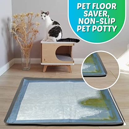 Skywin Dog Pad Holder Tray for 24x36 Inches Training Pads - Easy to Clean and Store Perfect for Dog Potty Tray – Silicon Wee Wee Pad Holder, No Spill Pee Pad Holder for Dogs (Grey) - size: 24 x 36 Inches