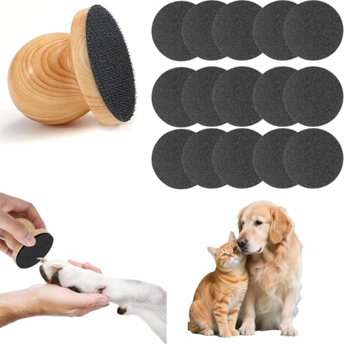 Dog Nail File with 15Pcs Replaceable Filing Discs – Dog Nail Scratch Board for Safe & Easy Nail Trimming, Gentle Sanding Board for Smooth & Healthy Nails for Dogs & Cats at Home