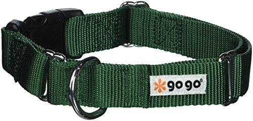 GOGO Pet Products Martingale Gentle Training Collar, Medium/Large, Hunter Green - color: Hunter Green, size: Med/Lrg (1" web width)