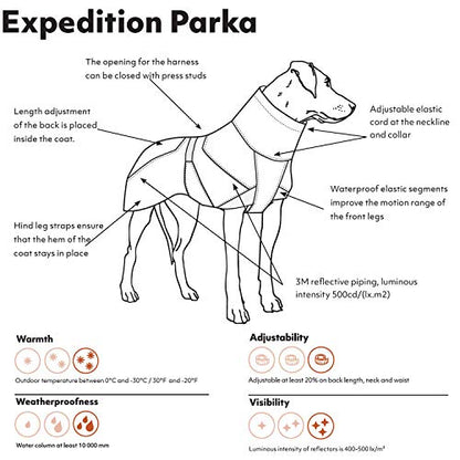 Hurtta Expedition Parka, Winter Dog Coat, BlackBerry, 10 in - color: Blackberry, size: 10 in (Regular)