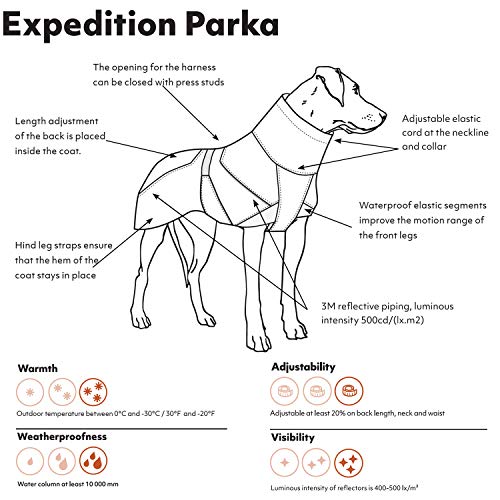 Hurtta Expedition Parka, Winter Dog Coat, BlackBerry, 16 in - color: Blackberry, size: 16 in (Regular)