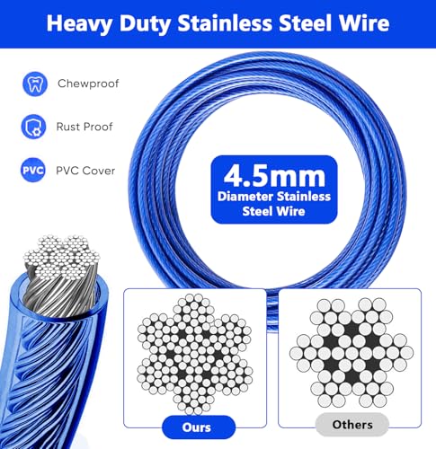 Heavy Duty Dog Tie Out Cable and Stake,30FT Rust Proof Dog Tether Leads for Yard,360°Swivel Spiral Dogs Stake&Chain Up to 200 lbs, Ground Anchor for Outdoor Beach Camping - size: Cable: 30 ft