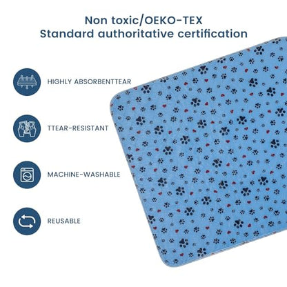 Washable Pee Pads for Dogs,2 Pack Extra Large 36"x54" Super Absorbent Reusable Puppy Pads,Non-Slip 100% Waterproof Dog Pee Pads,Pet Training Pads for Couch, Crate,Potty Training,Floor - size: 36X54 Inch（Pack of 2）