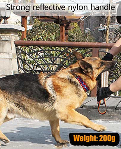 Clysoru Dog Tug Toy Tough Jute Bite Pillow Lasting Training Equipment Puppy to Large Dogs Interactive for Large and Small - color: Black flag