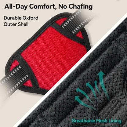 PHOEPET No Pull Dog Harnesses for Small Dogs Reflective Adjustable Front Clip Vest with Handle 2 Metal Rings 2 Buckles [Easy to Put on & Take Off](S, Red) - color: Red, size: Small