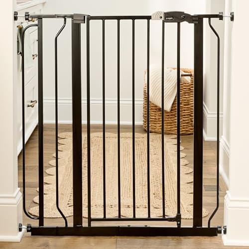 Regalo Safety 36" Extra Tall Baby Gate for Doorways & Bottom of Stairs, Pressure Mounted Walk Through Gate for Babies, Toddlers & Pets, Tested & Safe for 30 Years, American Designed, American Owned - color: Black, size: 29-36.5"W x 36"H