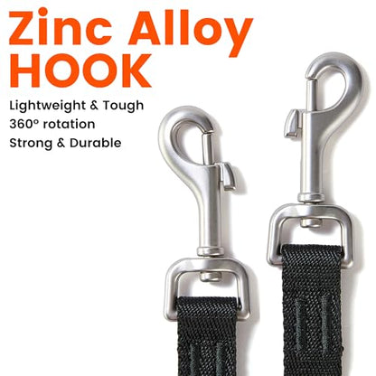 HOWGO Double Dog Leash,Tangle-Free 360 Swivel(Green, Std M-L Splitter) | Individually Adjustable Length, Coupler Leads 2 Dogs,Zinc Alloy Hooks,Durable Nylon,No-Tangle Walking,All Breeds - color: Green, size: Std M/L