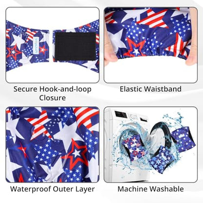Paw Legend Washable Dogs Diapers Male Dog Belly Bands for Male Dogs Diapers Reusable Puppy & Doggie Diapers Male - color: Star Pattern, size: X-Small