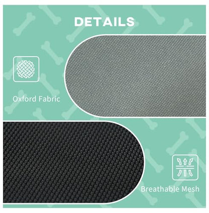 Dog Bed with Canopy 30 inch, Elevated Dog Cot Outdoor, UV Protection Pet Bed for Camping, Breathable Mesh Bed for Medium Dogs Up to 44lbs, Gray