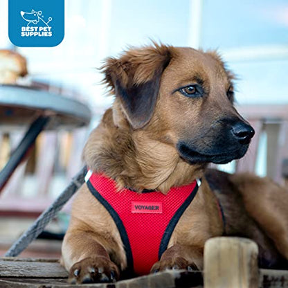 Voyager Step-in Air Dog Harness - All Weather Mesh Step in Vest Harness for Small and Medium Dogs by Best Pet Supplies - Pink Trim, M (Pack of 3) - color: Harness (Black/Pink Trim), size: M (Chest: 16 - 18") (Pack of 3)