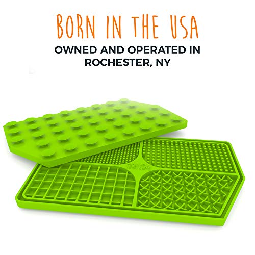 Mighty Paw Dog Lick Pad - BPA-Free Silicone Mat - Anxiety Relief, Dental Health Support, Easy Grooming, Slow Feeding, Dishwasher Safe - color: Green