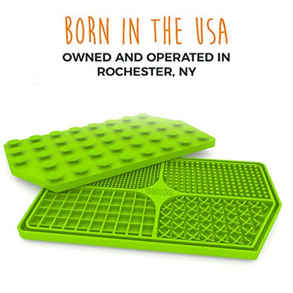 Mighty Paw Dog Lick Pad - BPA-Free Silicone Mat - Anxiety Relief, Dental Health Support, Easy Grooming, Slow Feeding, Dishwasher Safe - color: Green