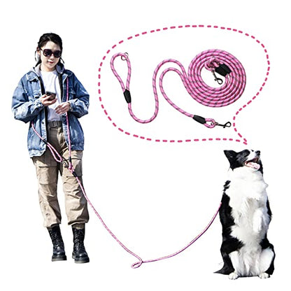 Hands Free Dog Leash - 13ft Reflective Rope for Large, Medium & Small Dogs - Walking, Jogging & Running, Dog Training Leash (Pink, 13Ft) - color: Pink