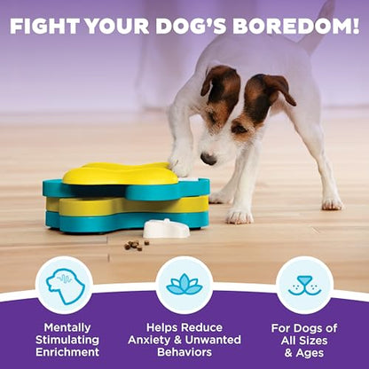 Outward Hound by Nina Ottosson Dog Tornado – Interactive Treat Puzzle Enrichment Toy, 3 Spinning Layers, Level 2 Intermediate - color: Dog Tornado (Yellow and Blue)