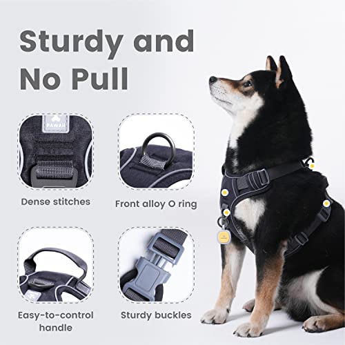 Pawaii No Pull Dog Harness with Pet ID Tag,Reflective Strips No Choke Front O Ring Breathable Mesh Adjustable Soft Padded Pet Vest with Easy Control Handle for Large Dogs | Built for safer walks with a QR Pet ID Tag, front no pull clip, reflective trim, c