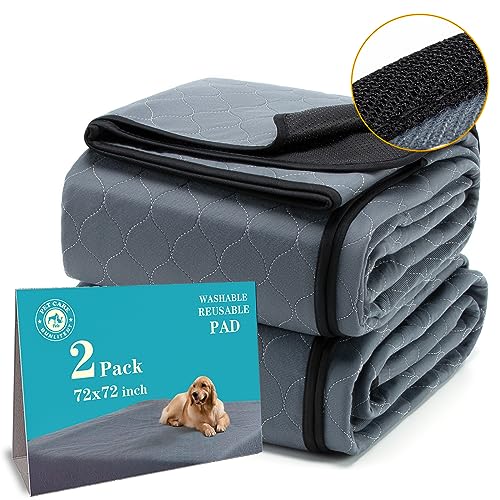Bunlitent Washable Pee Pads for Dogs 72x72, 2 Pack, Extra Large Reusable Puppy Pads, Dog Training Pads with Quick Dry, Large Anti-Slip Dog Pee Pads, Whelping Pads, Potty Pad - color: Gray, size: 72x72 Rectangle-2Pack