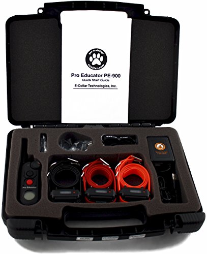 E-Collar Educator Pro Dog Training Collar with Remote, 3 Dogs | 1/2 Mile Range, 100 Levels, Waterproof & Rechargeable, 3 Dogs, Ergonomic Remote, Night Light - size: 3 Dog