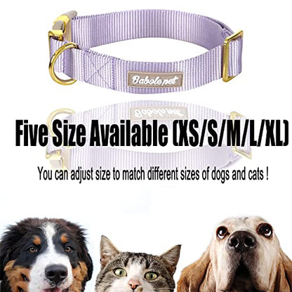 Nylon Dog Collar - Adjustable Lavender Soft Webbing Dog Collars for Small Medium Large Dogs Boy Girl Puppy Collar with Safety Metal Buckle XS - color: Nylon-Lavender, size: XS
