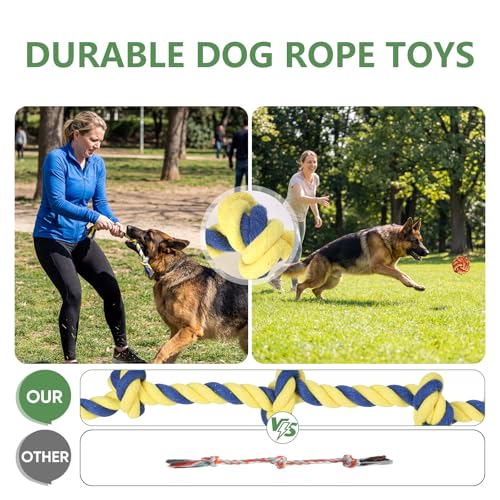 Aitmexcn Dog Rope Toys for Small and Medium Dogs, 10 Pack Puppy Teething Cotton Chew Tug Ropes, Indoor Outdoor Interactive Tug of War Toy Set, Sturdy Knot Toys for Dental Care and Boredom Relief - size: 10 Pack-Small