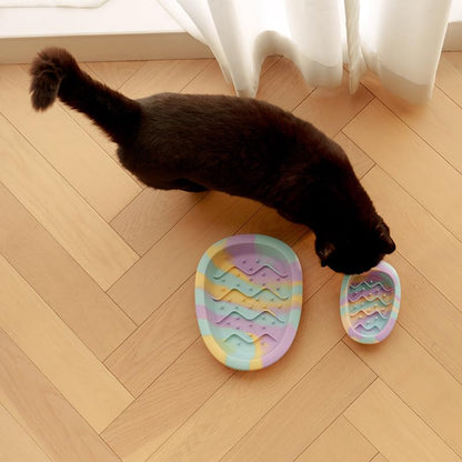 Colorful Slow Feeder Bowl for Large & Small Pets Silicone Easy to Clean Dog Food Bowl Slow Feed Dog & Cat Bowls for Interactive(Purple S) - color: Purple