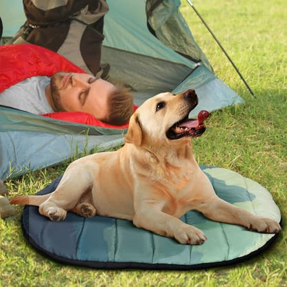 Suzile Outdoor Travel Dog Bed Waterproof Camping Dog Beds Washable and Portable Travel Pet Mat with Carry Bag for Large/Medium Pet Mattress for Crates & Kennels Camping Indoor, 38" x 27"