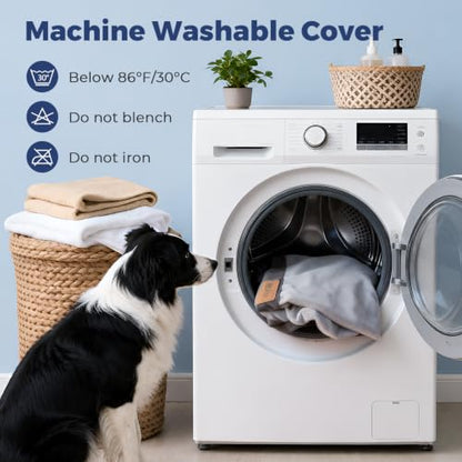 Cooling Dog Bed for Large Dogs, Orthopedic Dog Bed with Cooling Gel Mat, Removable Washable Cover, Waterproof Lining, Non-Slip Bottom, Summer Pet Bed for Sleeping, Size:49"*38"*8" - size: X-Large